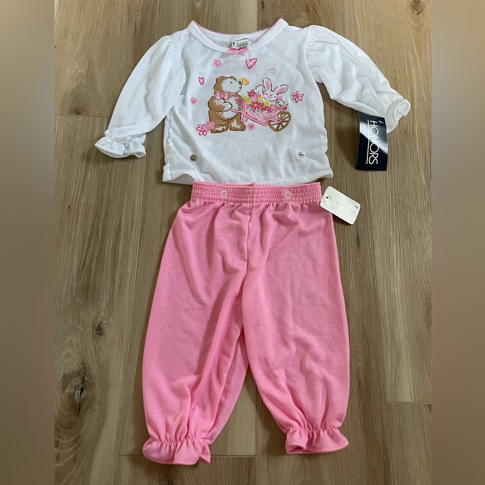 Vintage teddy bear baby outfit NWT